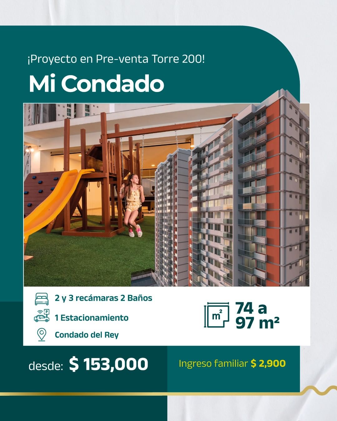 ¡Apartamentos desde 74m2 en Pre Venta en Condado del Rey!